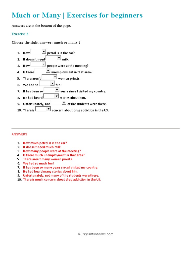 Much Many Exercises For Beginners 2 Unlocked | PDF