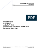 CY7C63722/23 CY7C63743 Combination Low-Speed USB & PS/2 Peripheral Controller