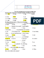 I. Choose the word that has the underlined part pronounced differently from the others. (Chọn từ có cách phát âm khác với những từ còn lại)