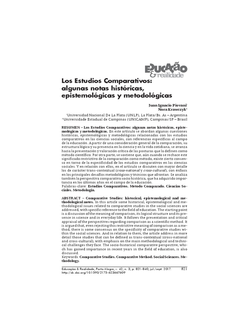 Los Estudios Comparativos 2017 PDF | PDF | Estadísticas | Empirismo