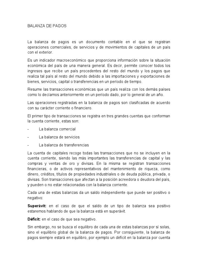 Análisis de la Balanza de Pagos en Perú | PDF | Balance de pagos ...
