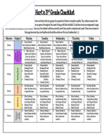 Ms. Hart's 3 Grade Checklist: Minutes Subject Monday Tuesday Wednesday Thursday Friday