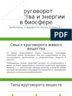 Круговорот вещества и энергии в биосфере. Техносфера, ноосфера