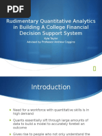 Rudimentary Quantitative Analytics in Building A College Financial Decision Support System