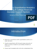 Rudimentary Quantitative Analytics in Building A College Financial Decision Support System