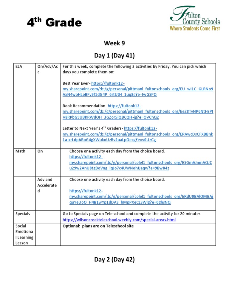 Week 9 Tele School Last Week of School | PDF | Learning | Behavior ...