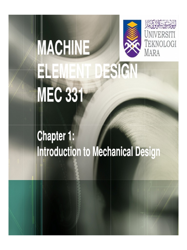 Machine Element Design Chapter 1 (Diploma) | PDF | Machines | Design