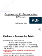 Engineering Professionalism ENG101: Safety and Risk
