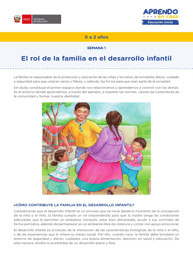 Rol de la familia en el desarrollo infantil | PDF | Familia | Educación ...