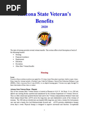 Vet State Benefits - AZ 2020