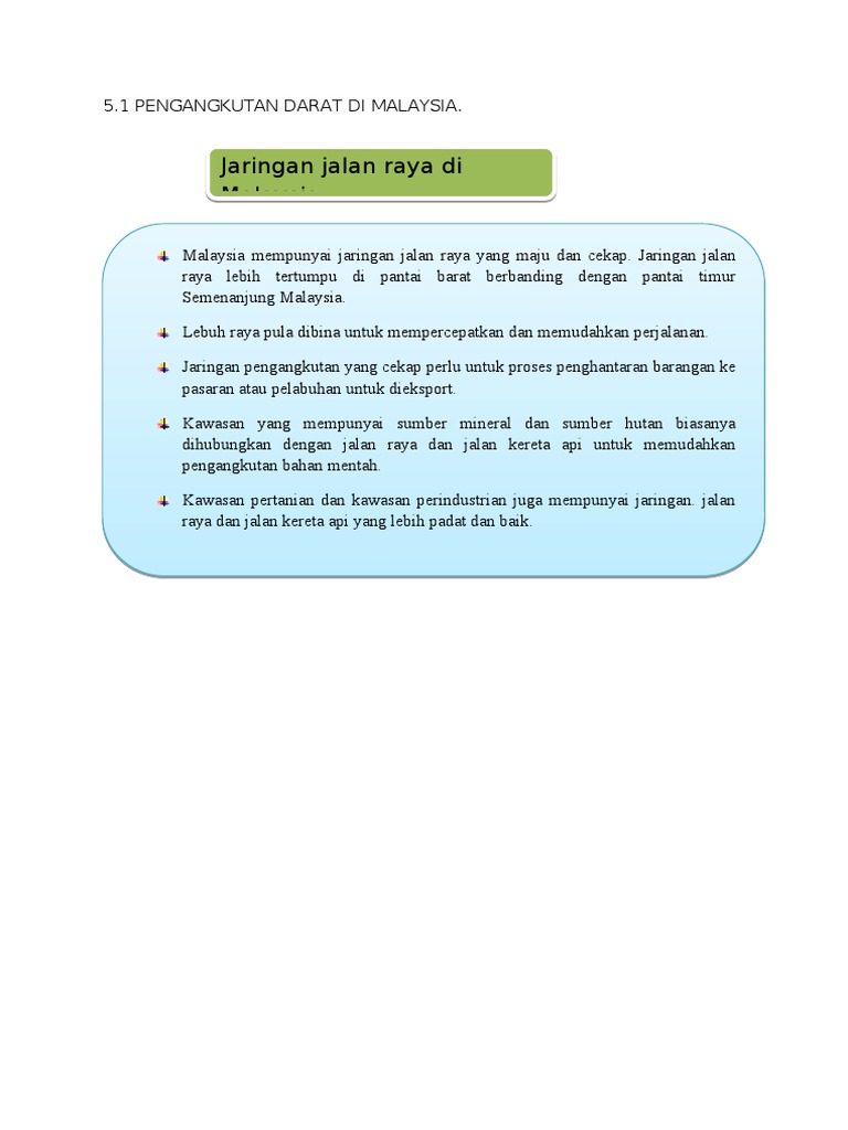 Pengangkutan Darat Di Malaysia