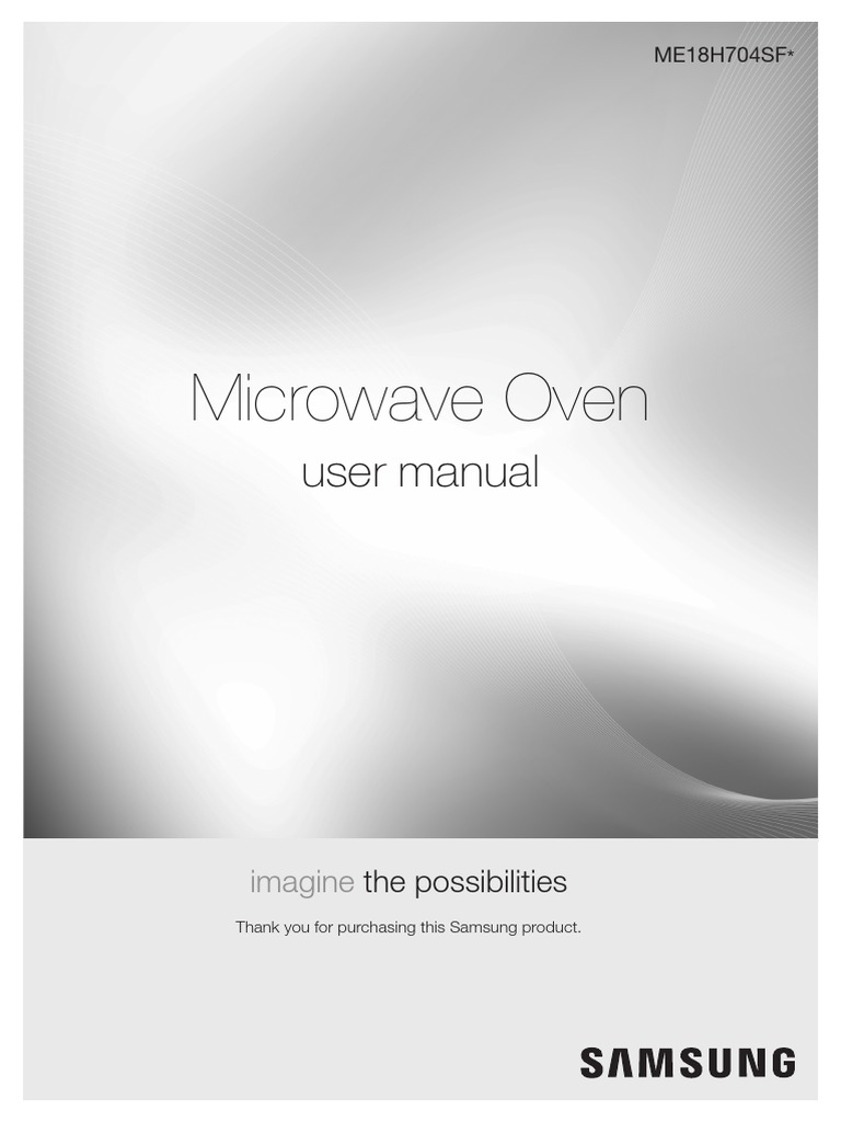 Samsung Microwave Oven Manual ME18H704SFB PDF Ac Power Plugs And