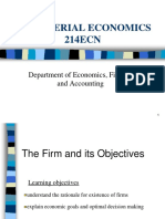 Managerial Economics 214ECN: Department of Economics, Finance and Accounting