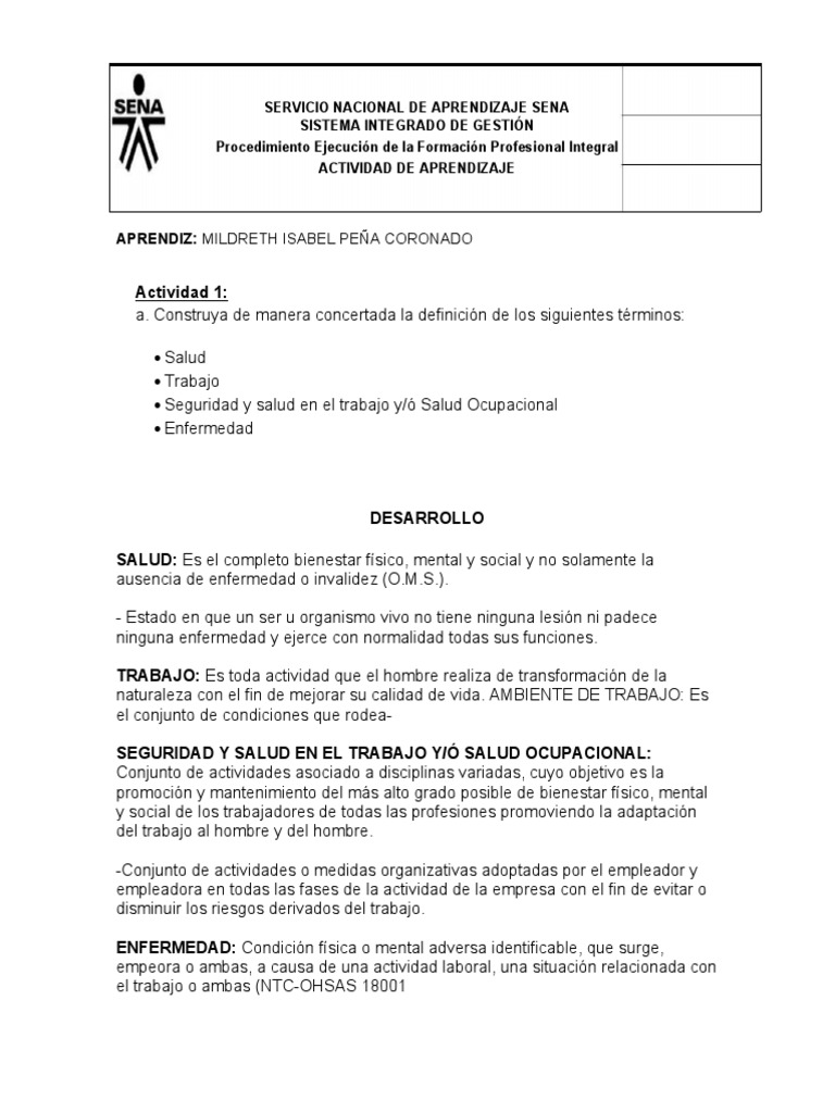 Salud y Seguridad en el Trabajo | PDF | Seguridad y salud ocupacional ...