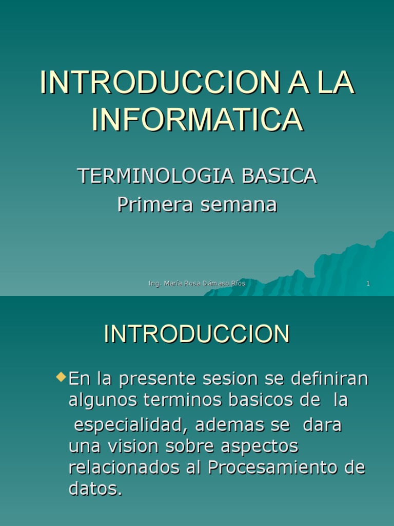 Semana 1 Introduccion A La Informatica | PDF | Informática | Hardware ...