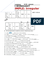 PAST SIMPLE: Irregular: Grammar Worksheet