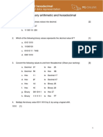 Data Representation Homework 2 Binary Arithmetic Hexadecimal