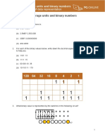 Data Representation Worksheet 1 Storage Units Binary Numbers