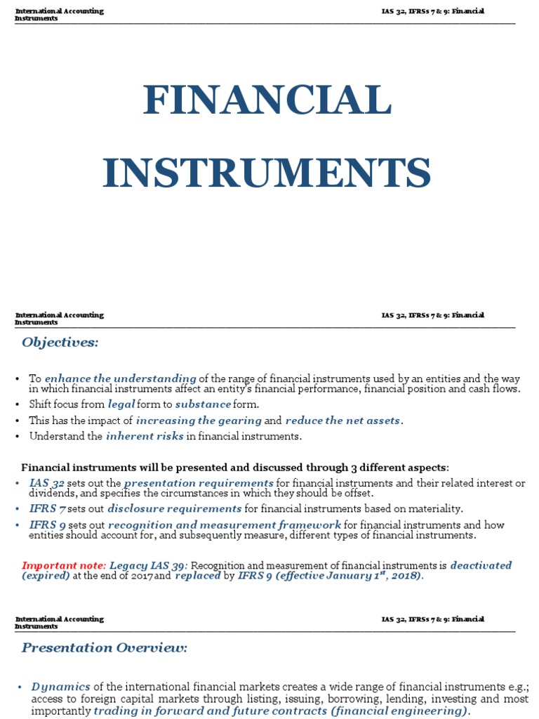 IAS 32 & IFRS 9 Financial Instruments Guide | PDF | Bonds (Finance ...
