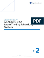 All About S1 #2 Learn The English Writing System: Lesson Transcript