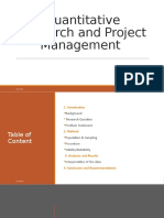 Quantitative Research and Project Management