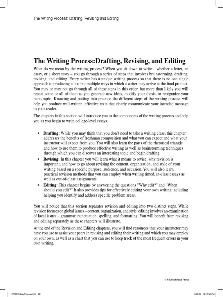 2.4 Drafting Revising Editing PDF | PDF | Essays | Brainstorming