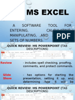 Ms Excel: A Software Tool FOR Entering, Calculating, Manipulating, and Analyzing Sets of Numbers