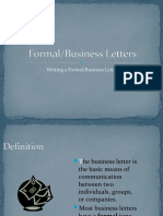 Writing A Formal/Business Letter