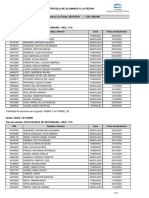 Matricula de Alumnos A La Fecha: DNI Apellido y Nombre Sexo Fecha de Nacimiento