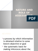 NATURE AND ROLE OF ASSESSMENT of LEARNING