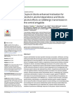 Oxytocin blocks enhanced motivation for alcohol in alcohol dependence and blocks alcohol effects on GABAergic transmission in the central amygdala