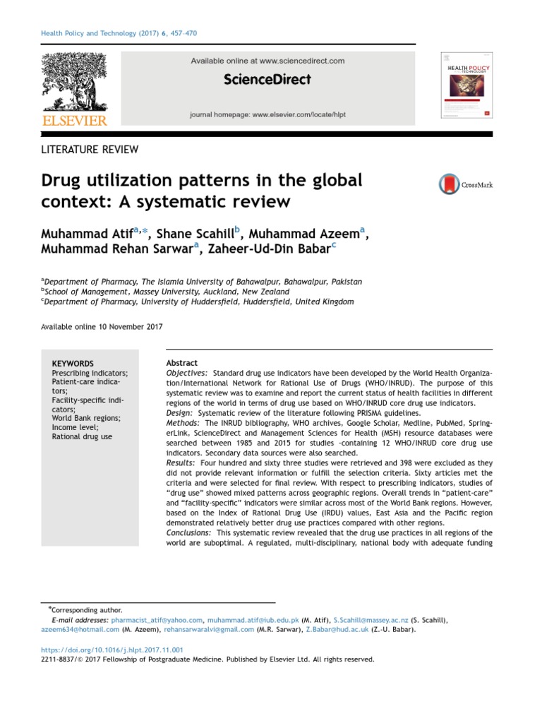 Global Drug Utilization Patterns Review | PDF | Medical Prescription ...