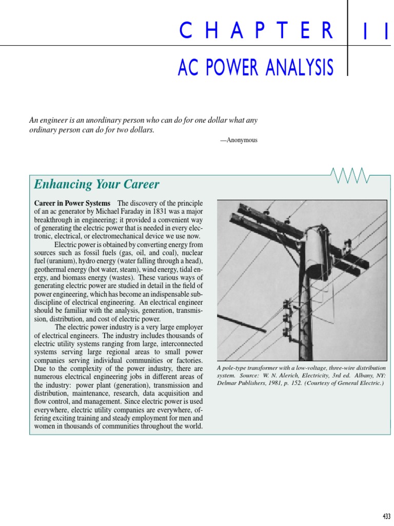 Ac Power Analysis 1 1: Enhancing Your Career | PDF | Electrical Network ...