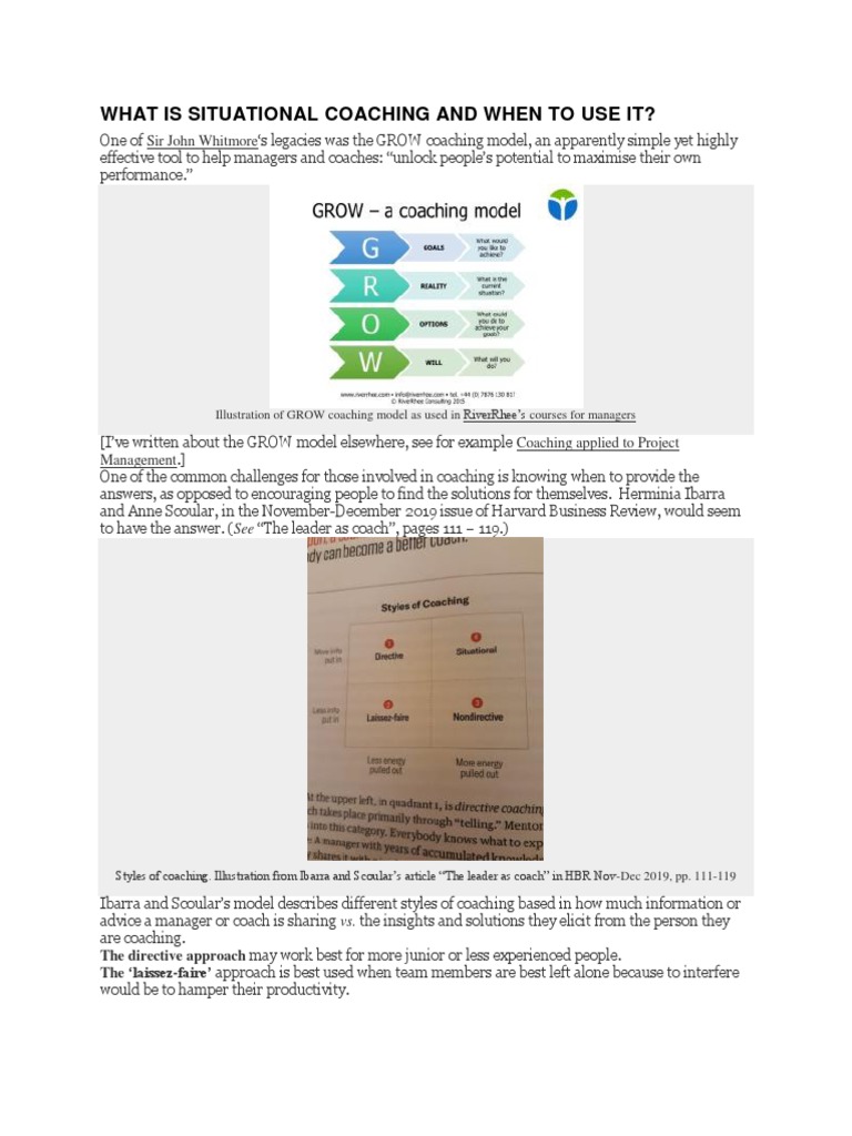 What Is Situational Coaching and When To Use It | PDF | Neuro ...