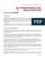 Cap. VI Costo de Oportunidad y Equivalencia Financiera