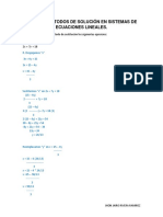 Métodos de resolución de sistemas de ecuaciones lineales