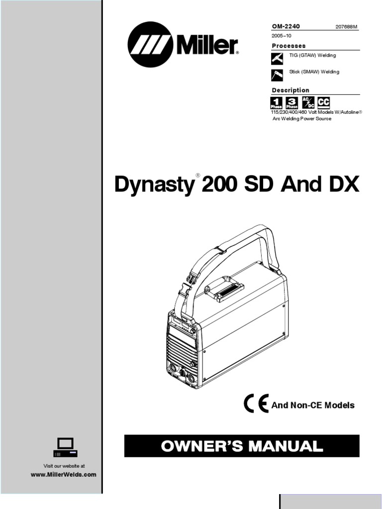 Miller Dynasty 200 DX PDF Welding Construction