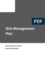 Risk Management Plan: (Insert Department Name) (Insert Project Name)