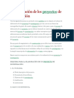 La elaboración de los proyectos de investigación