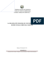 Trabajo Final - La Organizacion Creadora de Conocimiento Segun Ikujiro Nonaka