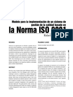 ISO Modelo para la implementación de un sistema de gestión de la calidad basado en la Norma ISO 9001