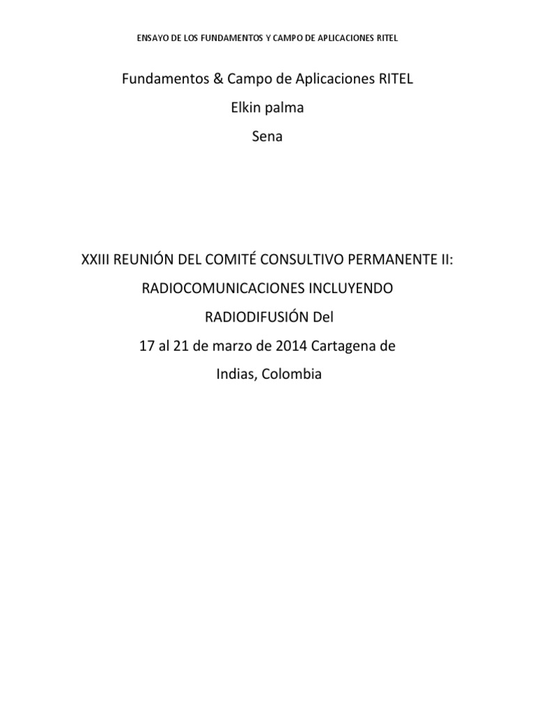 Fundamentos del RITEL en Telecomunicaciones | PDF | Telecomunicación ...