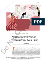 Normalize Innovation To Transform Your Firm: A Customized Road Map