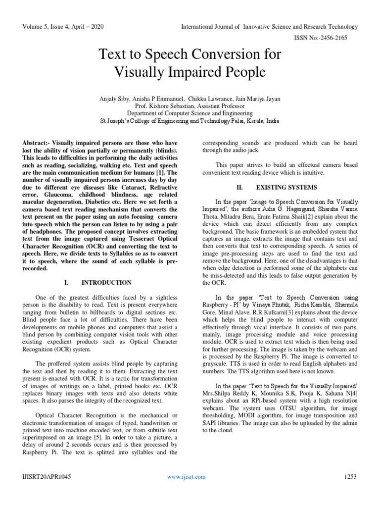 Text To Speech Conversion | PDF | Optical Character Recognition ...