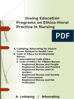 Continuing Education Programs On Ethico-Moral Practice in Nursing
