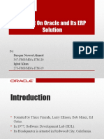 Project On Oracle and Its ERP Solution