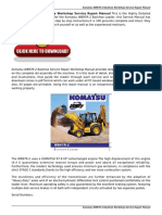Komatsu WB97R-2 Backhoe Workshop Service Repair Manual This Is The Highly Detailed