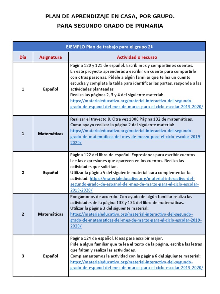 Plan de Aprendizaje 2º Grado Primaria | PDF | Dibujo | Color