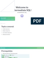 Welcome To Intermediate SQL!: Mona Khalil