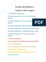 Calificación Del Módulo 6 Mi Mundo en Otra Lengua PDF